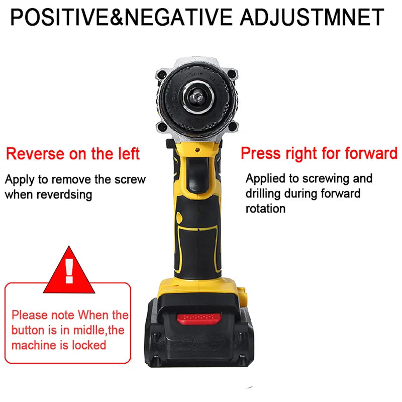 High Quality 48VF Adjustment Cordless Electric Drill Screw Unscrew Lithium Machine Electric Tools With 2 x Battery EU or US Plug